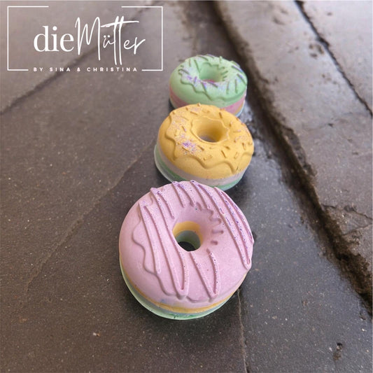 Bunte REGENBOGEN Straßenmalkreide Donut 3er Set